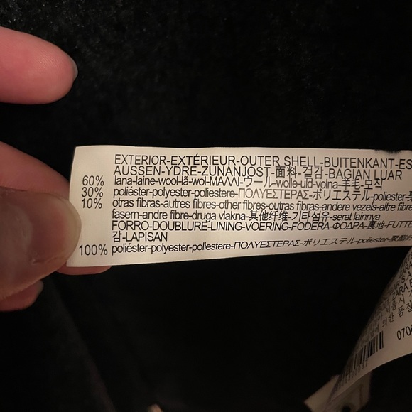 STUNNING & RARE mens Zara wool blend coat - Black - Medium - Picture 5 of 6